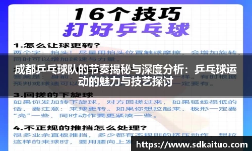 成都乒乓球队的节奏揭秘与深度分析:乒乓球运动的魅力与技艺探讨